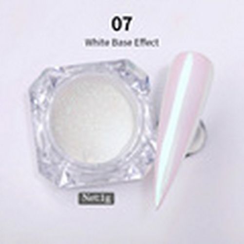 Mirror Glitter Nail Chrome Pigment Dust Power Pearl White Rubbing Powder Glitter