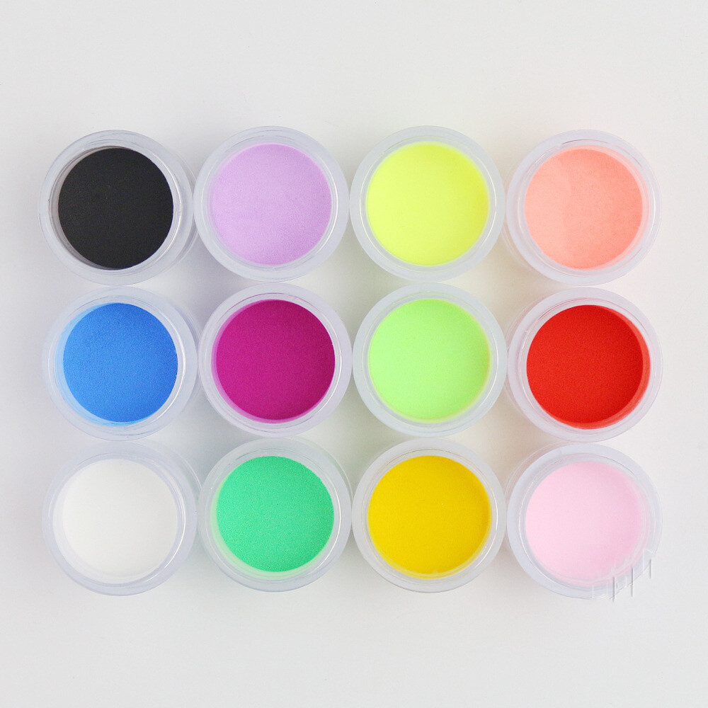 24 Colors Acrylic Nail Powder Set 3D Art Dust UV Gel Manicure Decoration
