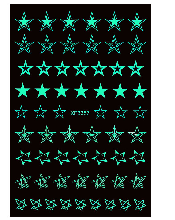 Stars Glow in the Dark Nail Stickers Decals Luminous NH21