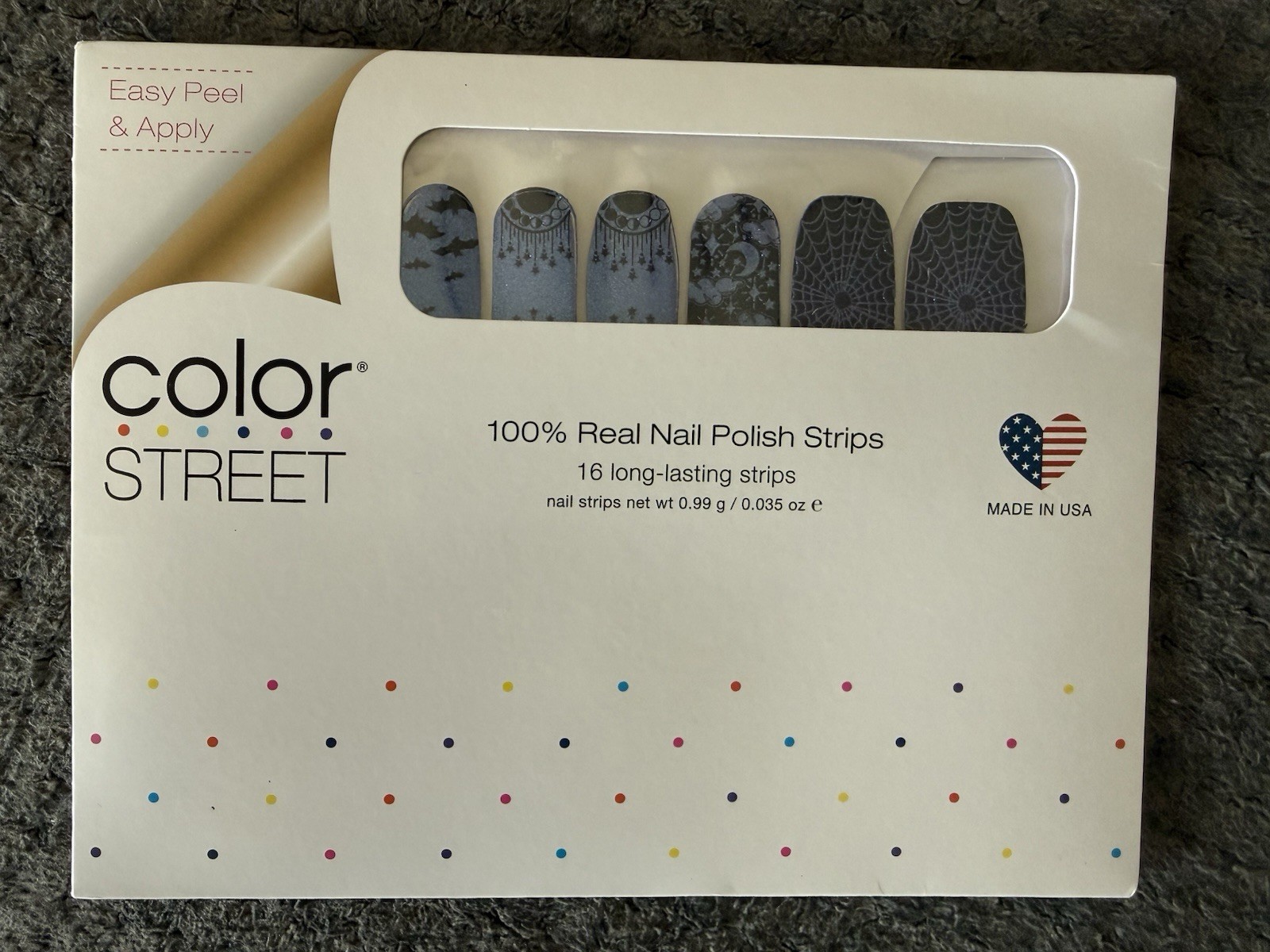Color Street Nail Polish Strips Halloween Glitter Blue/Black/purple.
