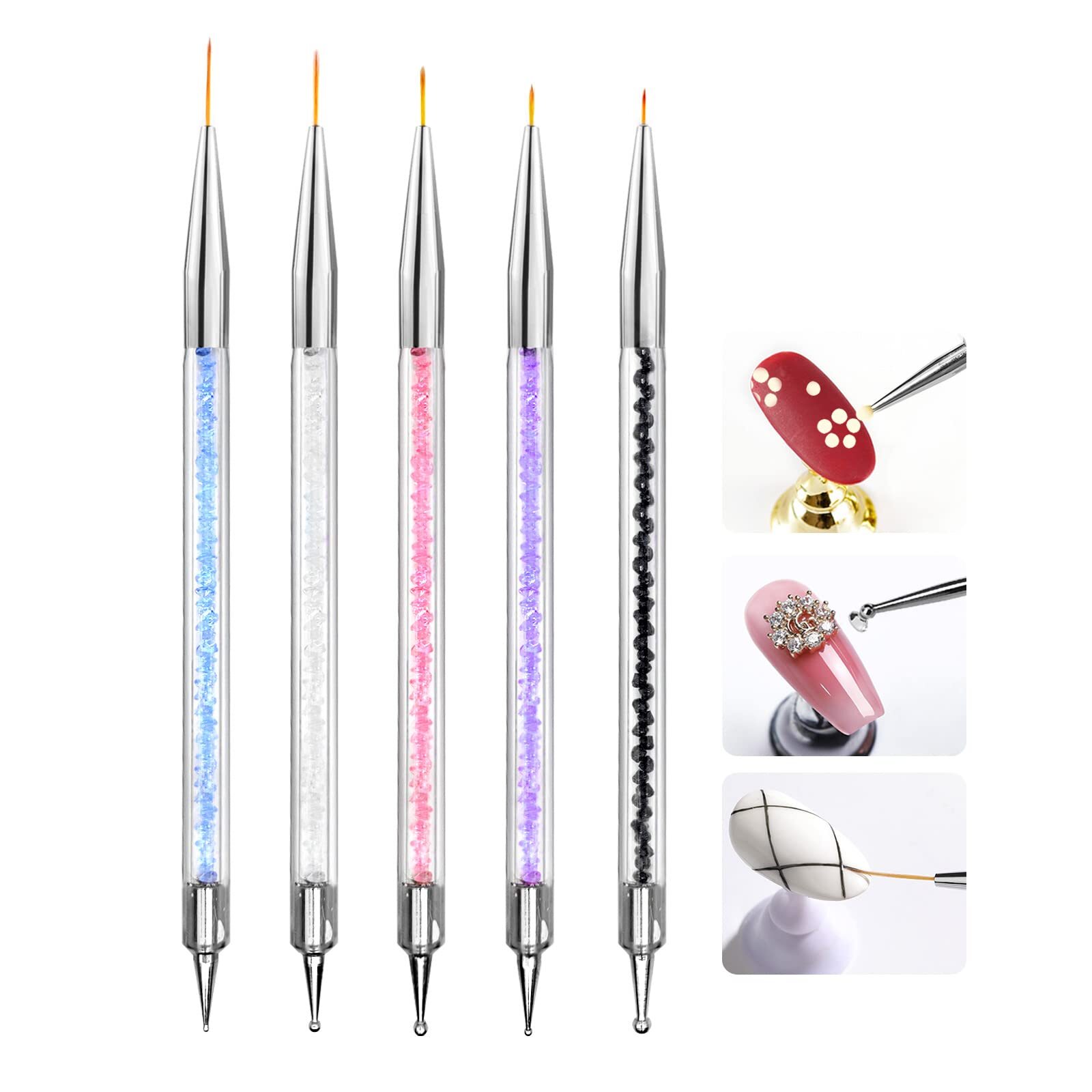 Nail Art Liner Brushes Set – 5pcs Nail Gel Polish Painting Nail Design Brush