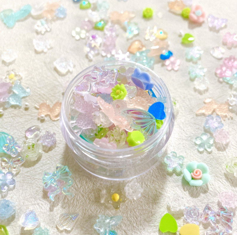 Nail Art Charms Jewelry Resin Rose Flower Camellia Butterfly Heart Bowknot NH25