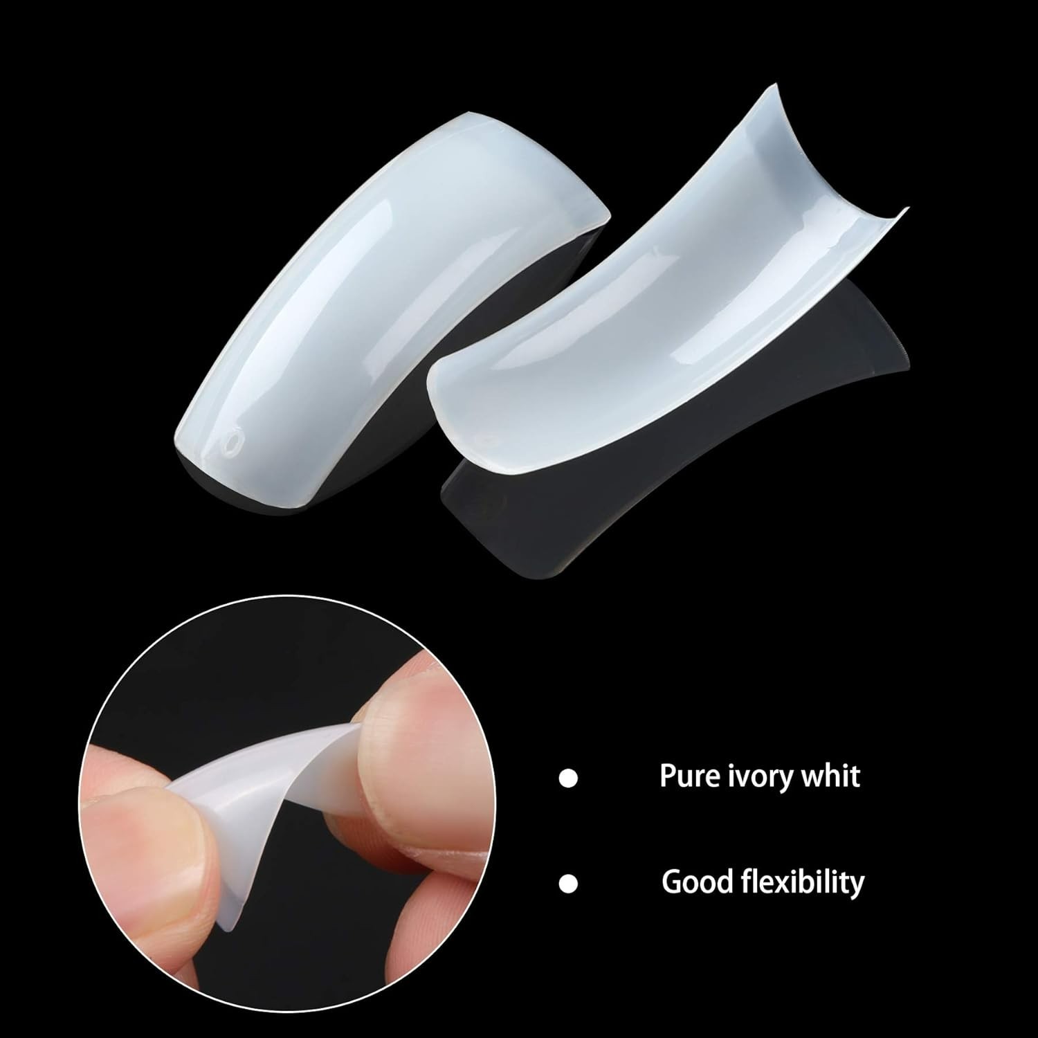 Durable 1000PCS Nail Tips – Glossy Ballerina Acrylic Extensions for Creative Art