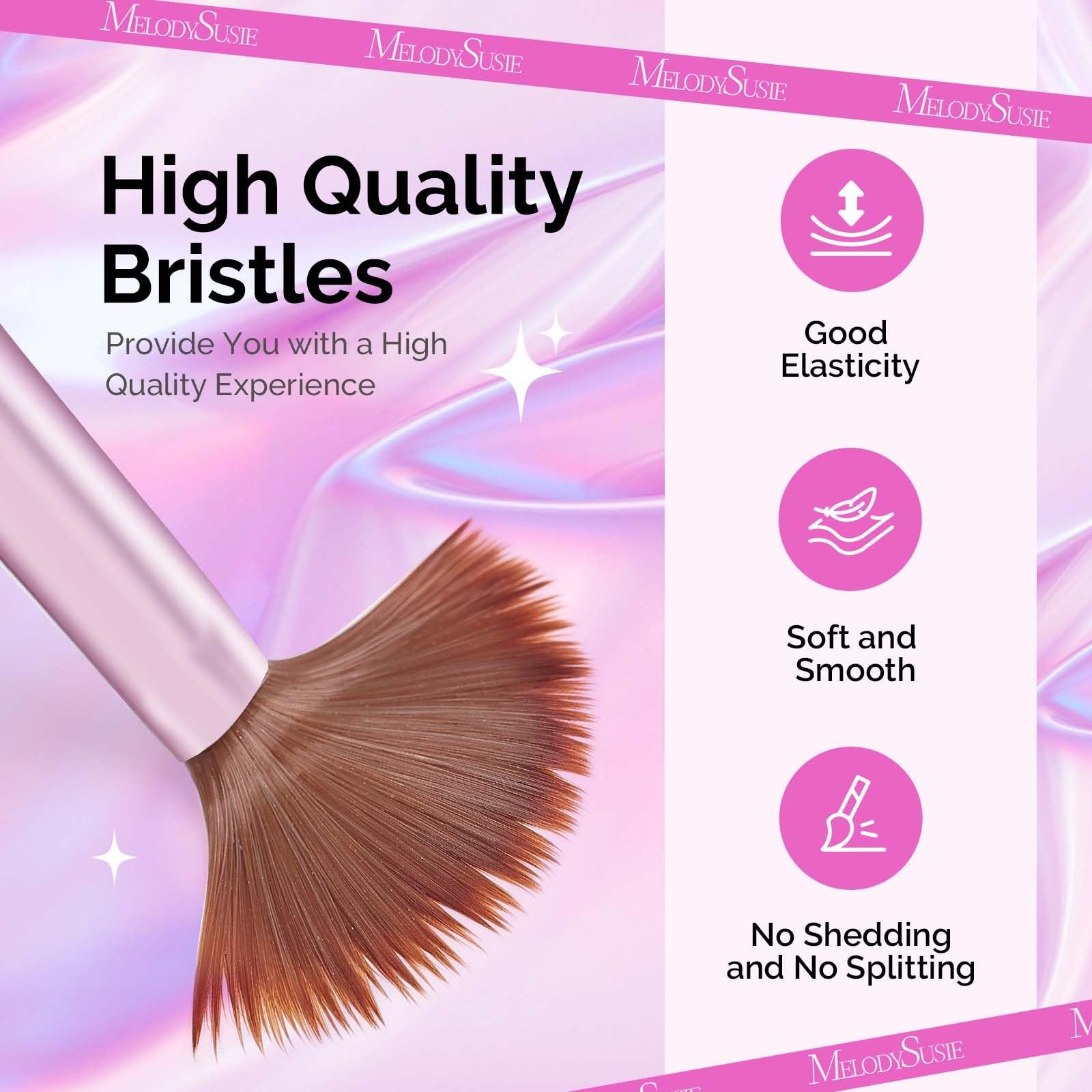 MelodySusie Acrylic Nail Brush Set 8 12 14 16 Rose Gold Pink