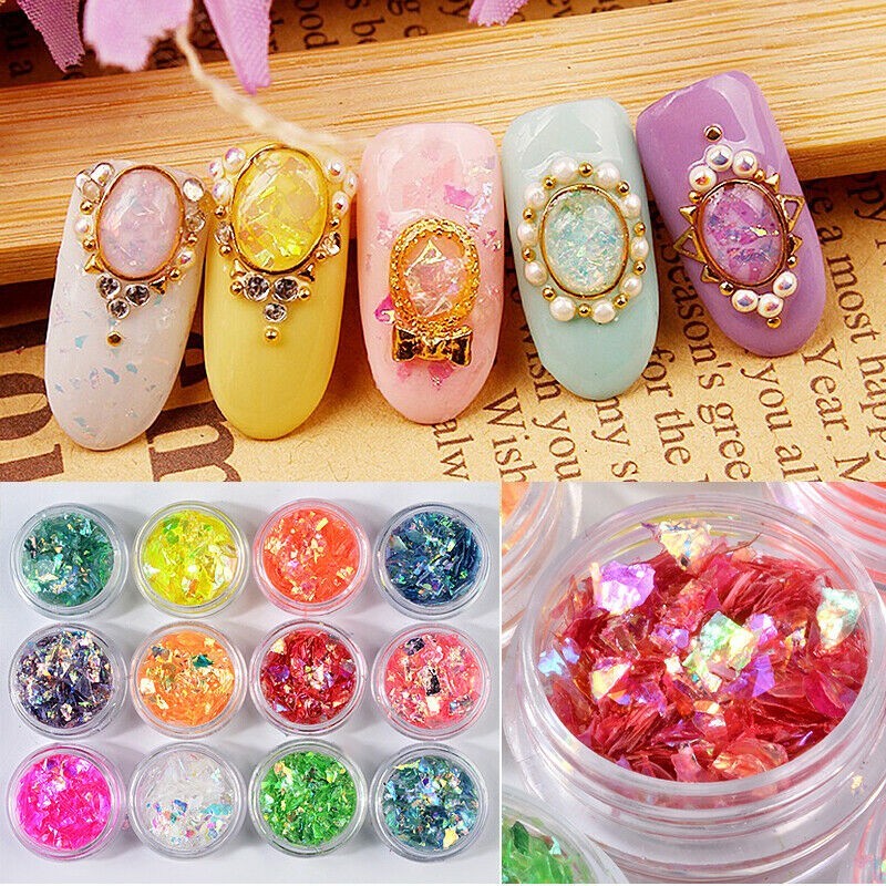 Irregular Nail Flakes Candy Glass Paper Nail Glitter Sequins Paillette DIY Decor