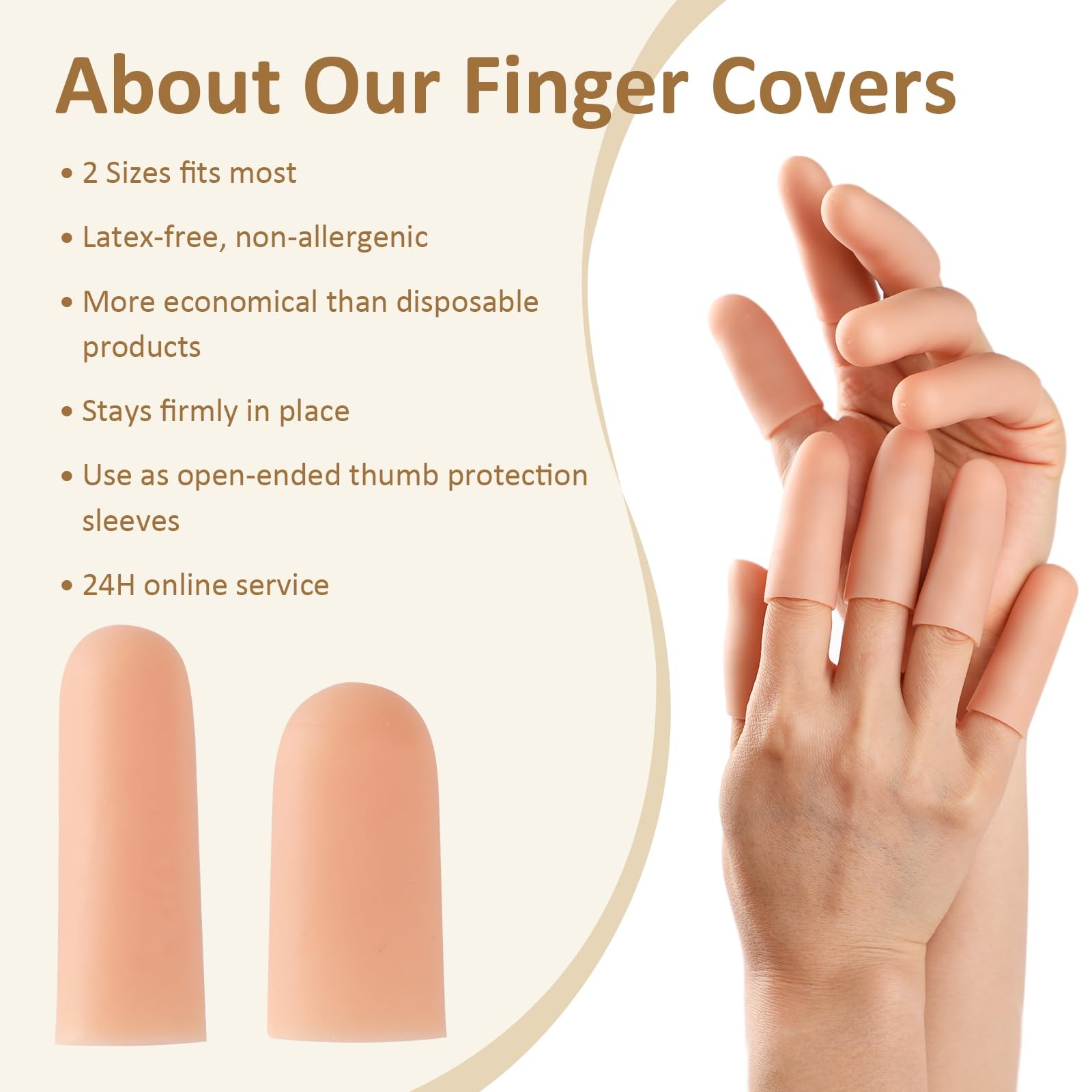 YIVCKOM Gel Finger Cots, Silicone Finger Protectors, Fingertip Bandages Banda…