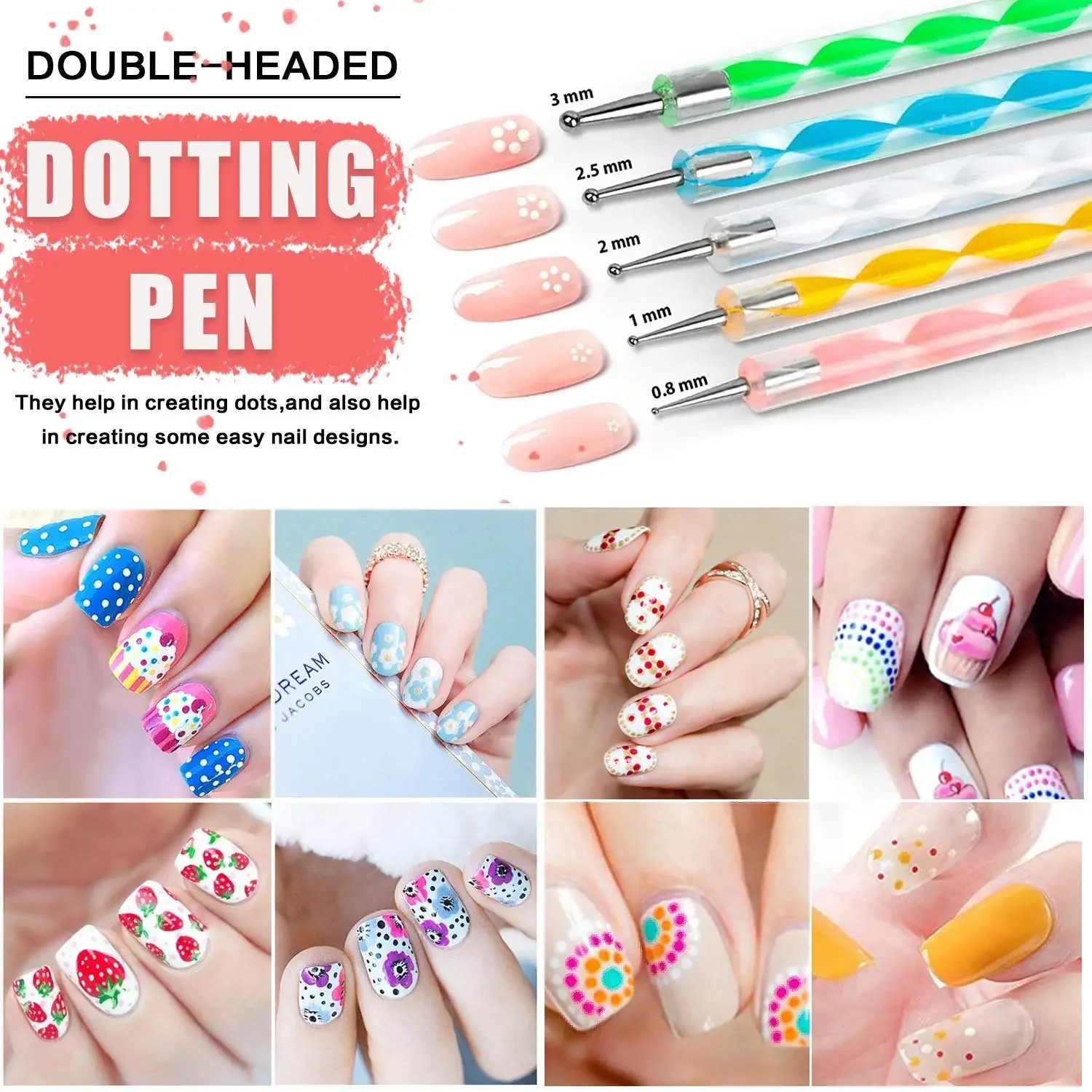 27pc Nail Art Tool Kit Brushes Dotting Pens Liner Palette Manicure DIY Salon Set