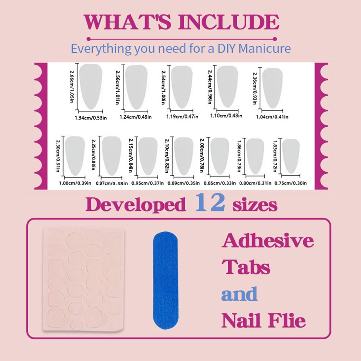 Cute Spring Press on Nails Almond Shape Medium Fake Nails with Small Flower Stra