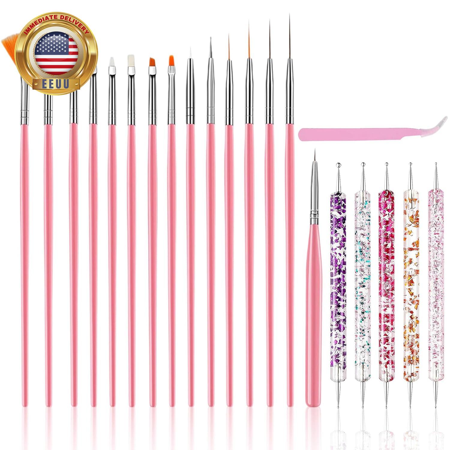 Nail Art Tools Set, Nail Art Kit for Beginners: 15 Professional Nail Brushes for