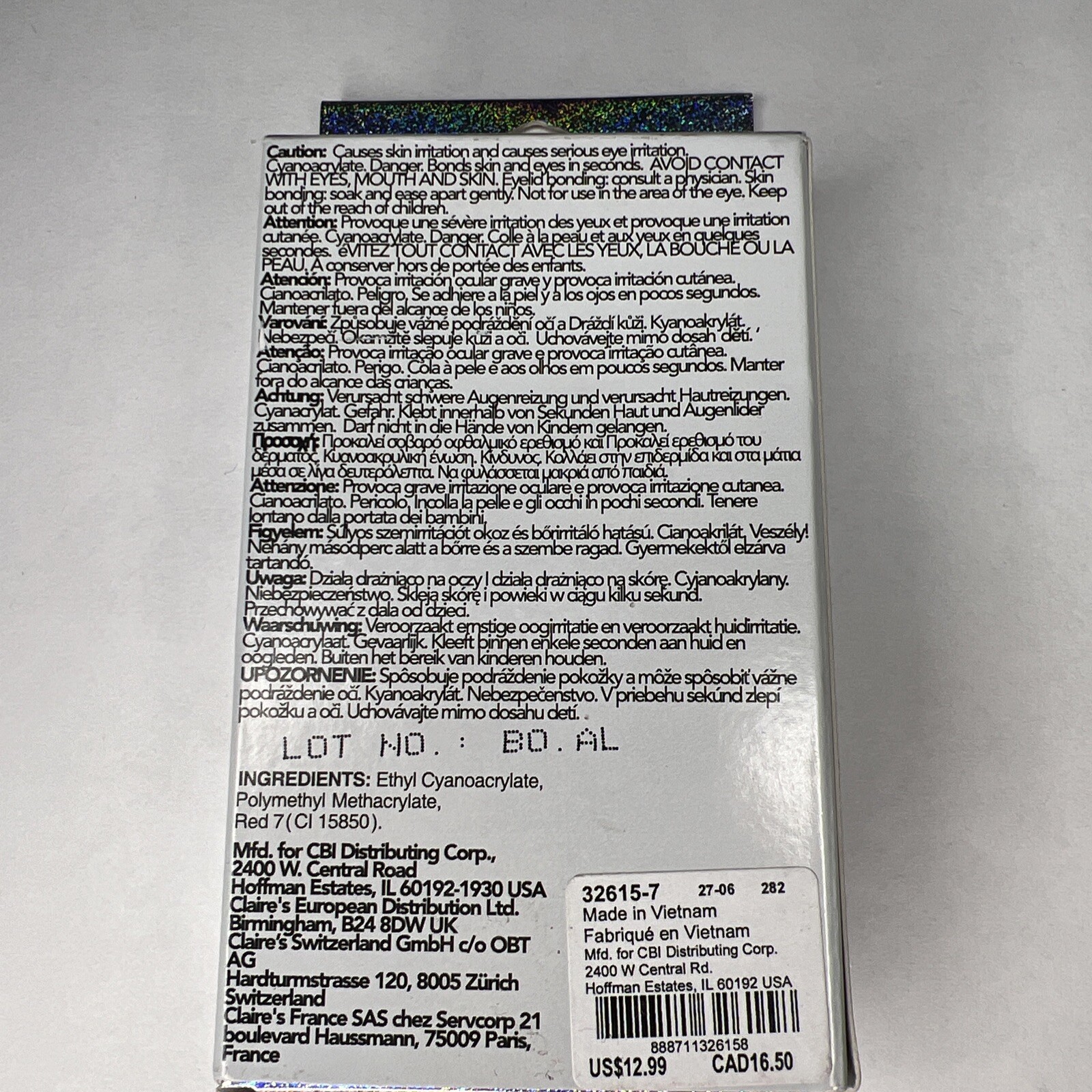24pc Claire’s Fake False Press On Glue On Vegan Animal Ying Yang Print