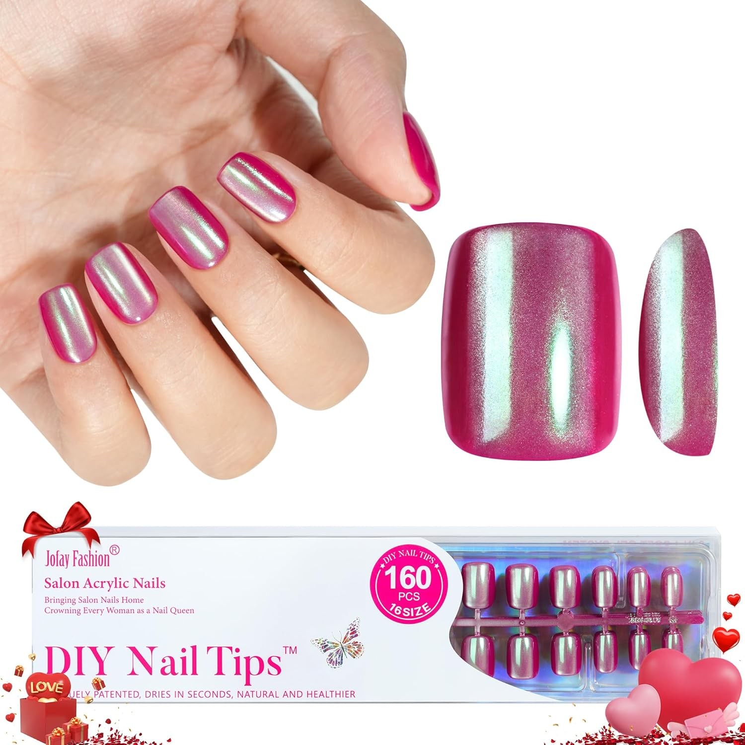 Bt Art Box Press On Nails – 160 PCS Soft Gel Fake Nails Kit for Manicure