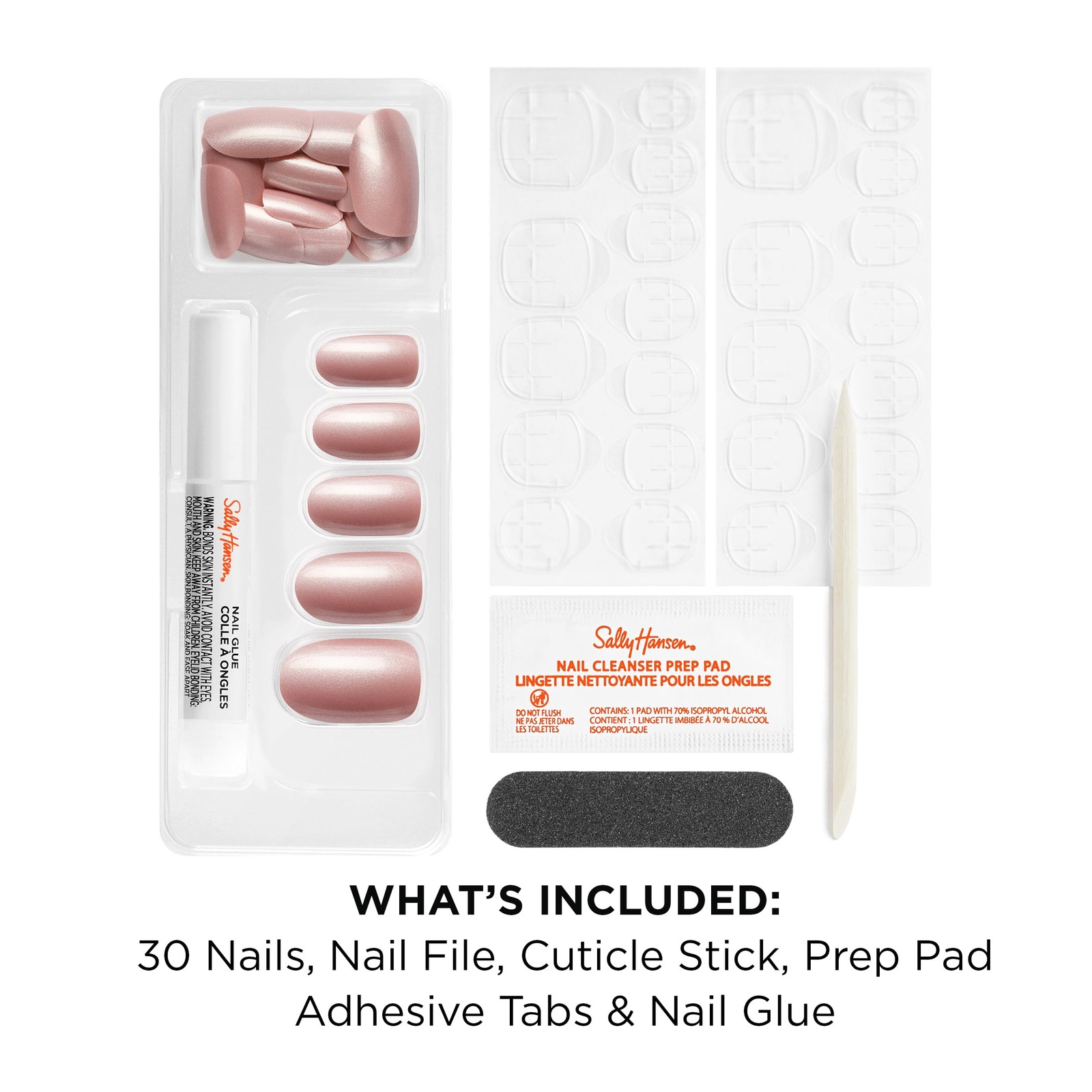 Sally Hansen Salon Effects Perfect Press-On Nails, Oval, Out of this Pearl