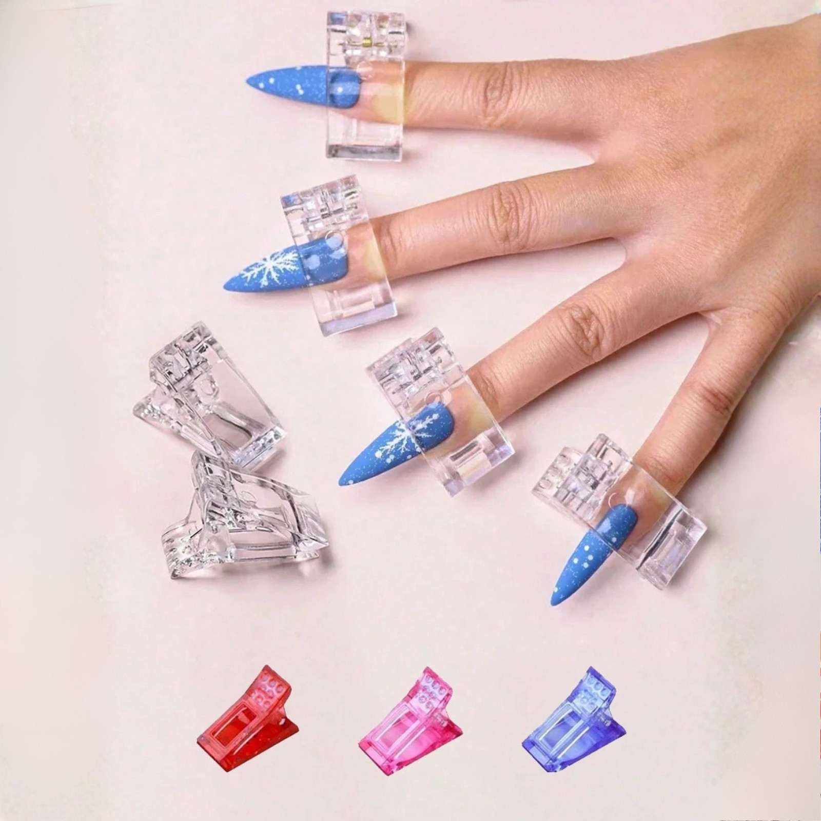 Nail Tip Clamps for Polygel Extension Nail Fixing Quick Building Clip Fingernail