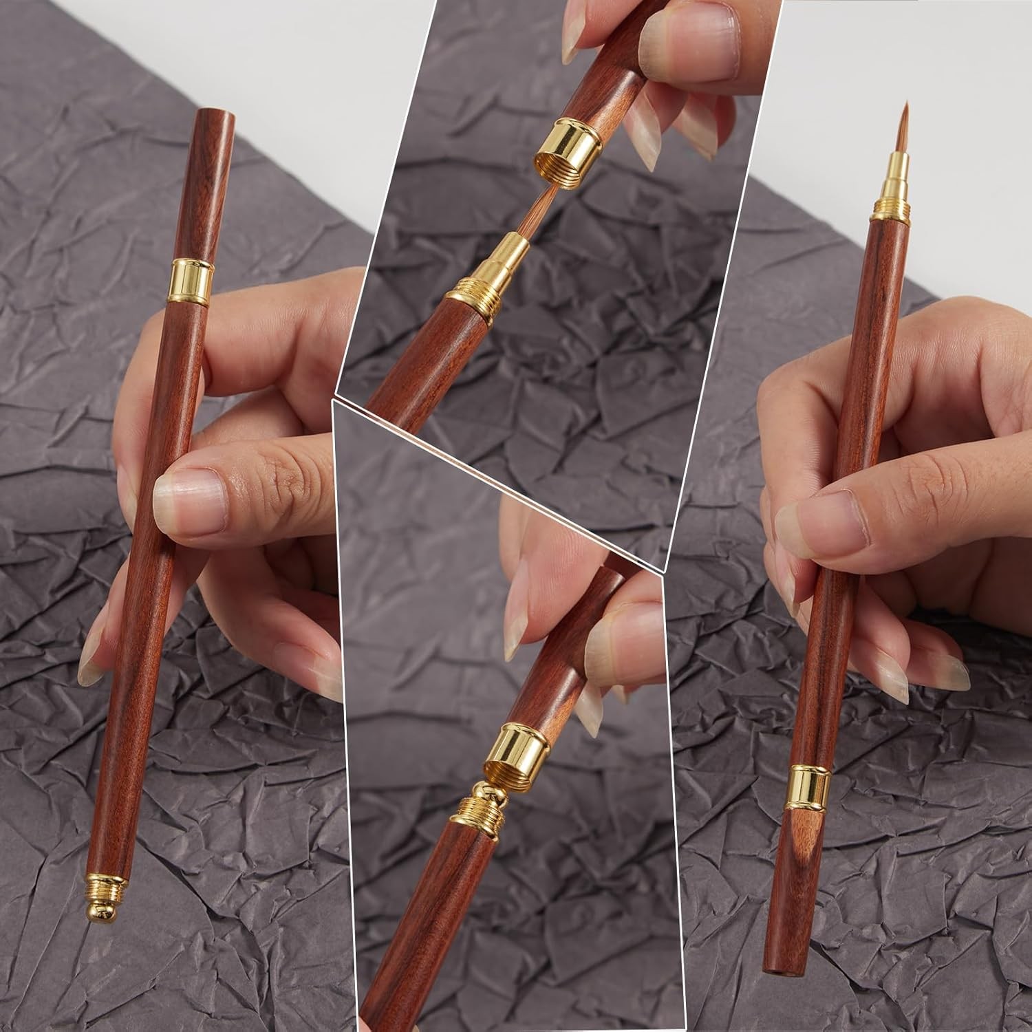 Kolinsky Nail Art Brush Acrylic 3D Carving Drawing Painting Pen Tool
