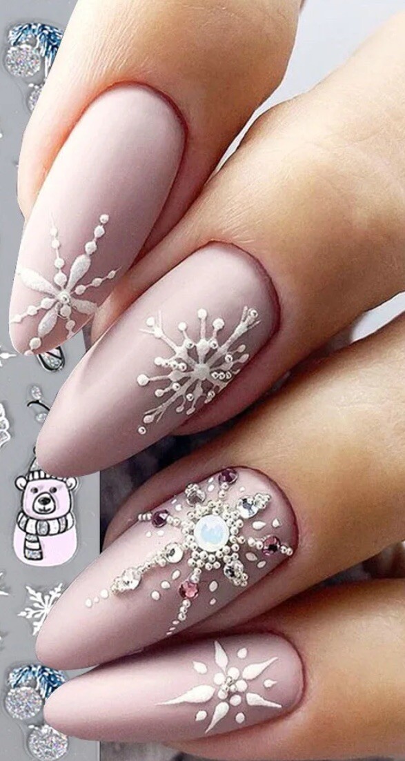 Nail Stickers Art Decal DIY Design 5D Waterproof Embossed Christmas Gold Glitter
