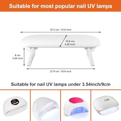 Foldable Nail Arm Rest PU Leather Hand Rest for Manicure with Soft Mat Salon