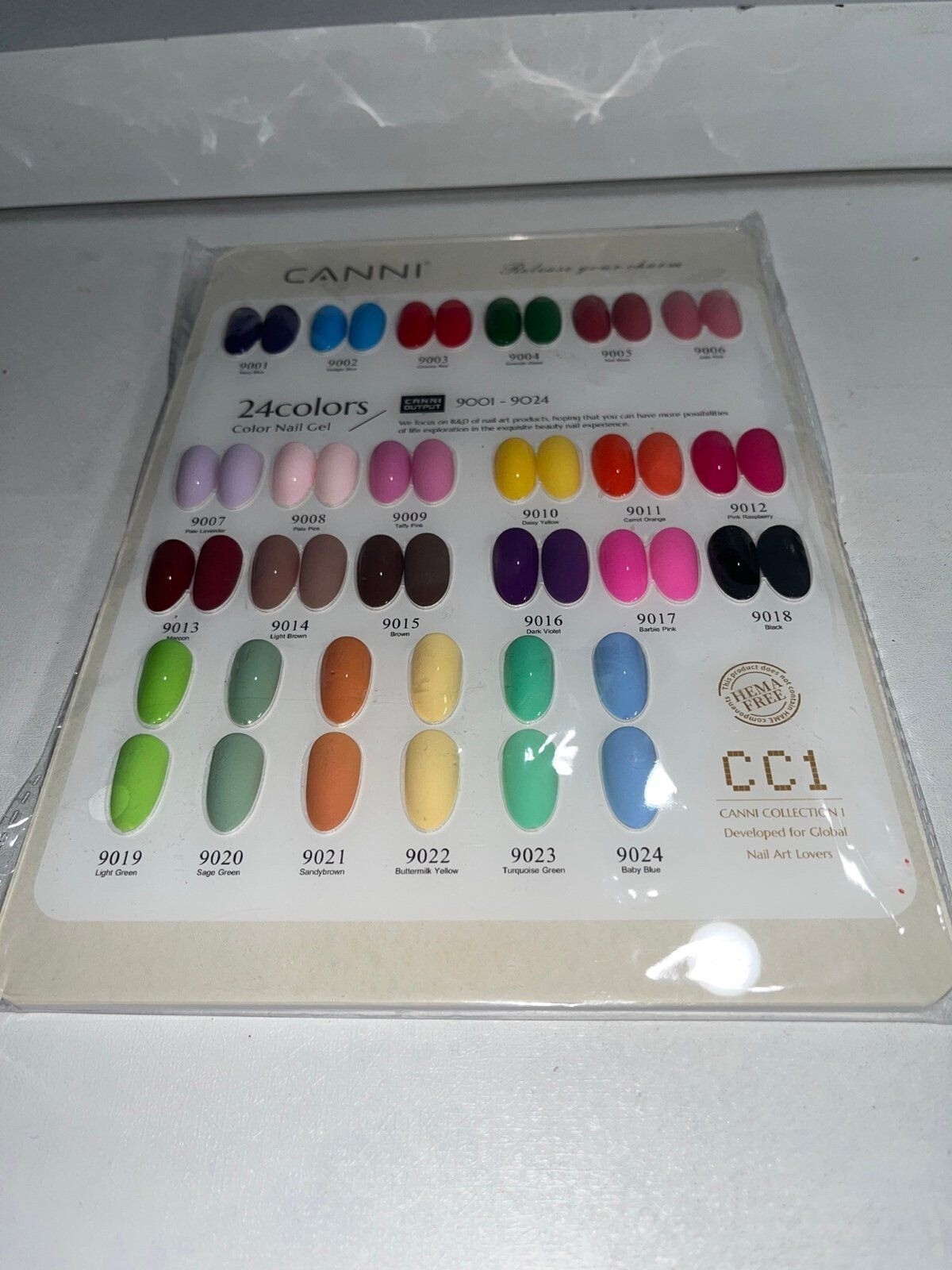 Canni CC1 color card for nails new