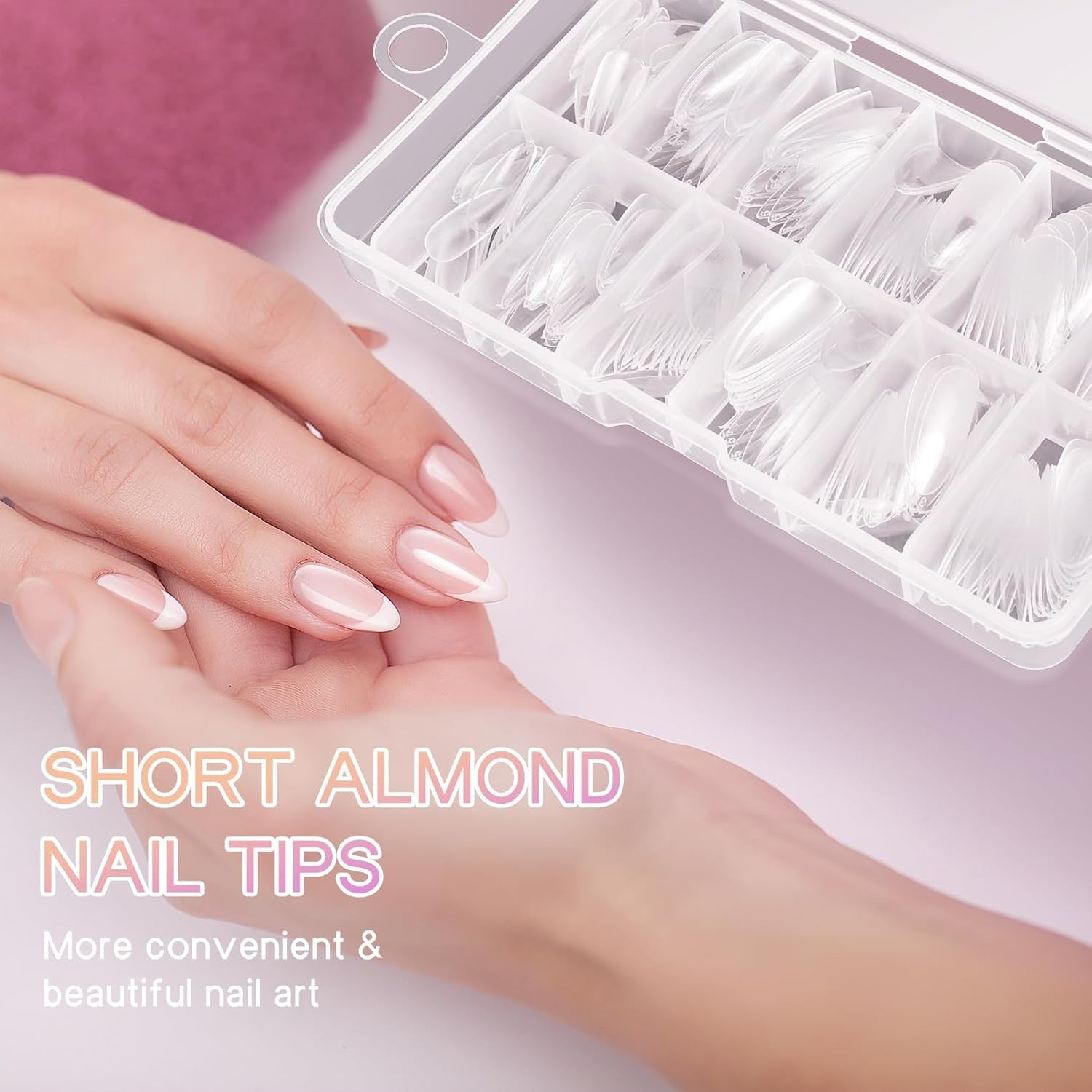Custom Fit Almond Nail Tips – 240pcs Half Matte Full Cover for Salon-Like Finish