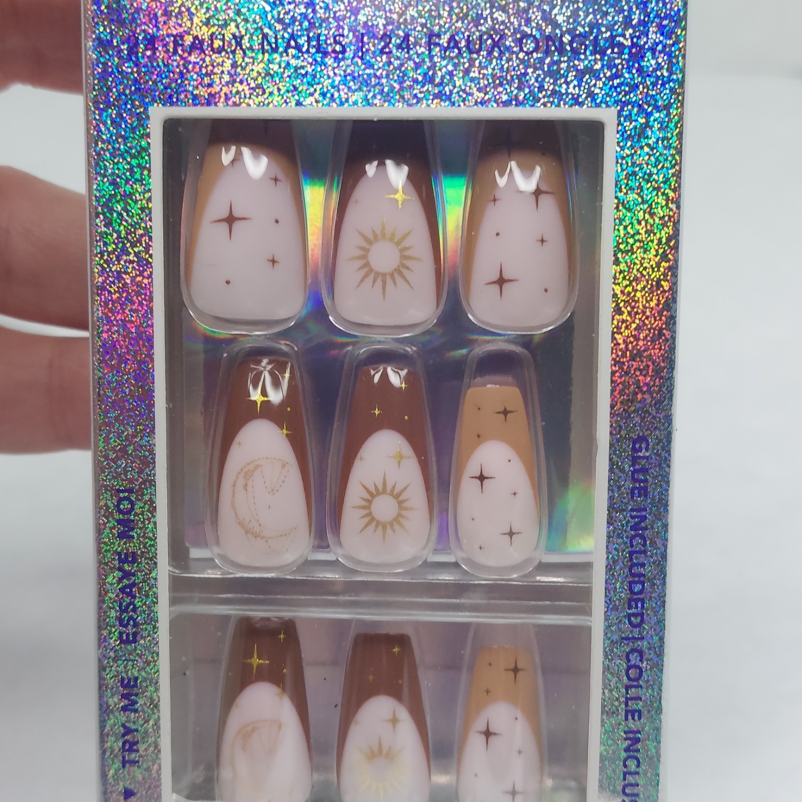 Lot of 6 Claire’s Vegan Press On Nails Sets 24 Faux Nails Each Glue Included New