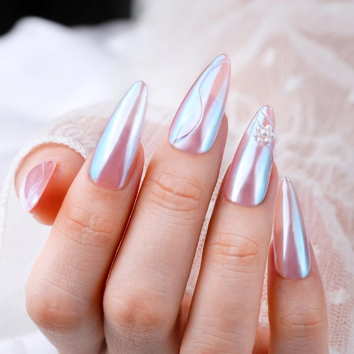 Pretty Diva Moonlight Chrome Nail Powder Unicorn Mermaid Aurora Iridescent