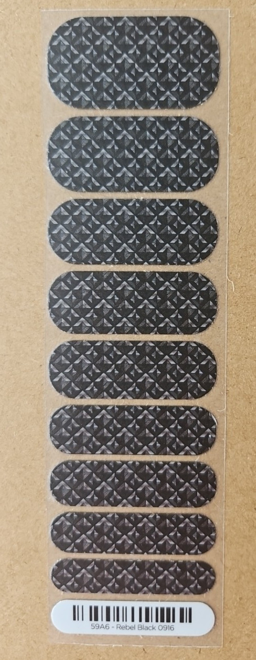 JAMBERRY DECEMBER 2016 STYLEBOX T1: REBEL BLACK HALF SHEET NAIL WRAP FEBRUARY 17