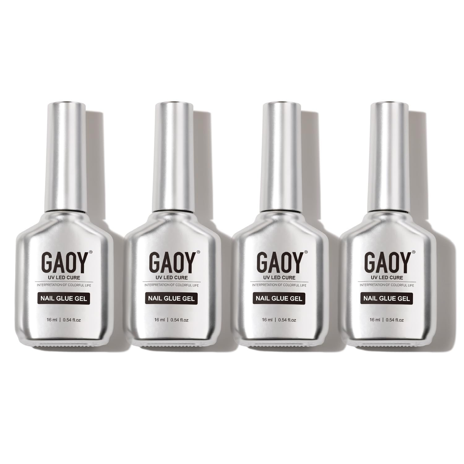 4 Pcs 16Ml Gel Nail Glue for Acrylic Nails Tips, Clear Glue Gel for Sheer Press