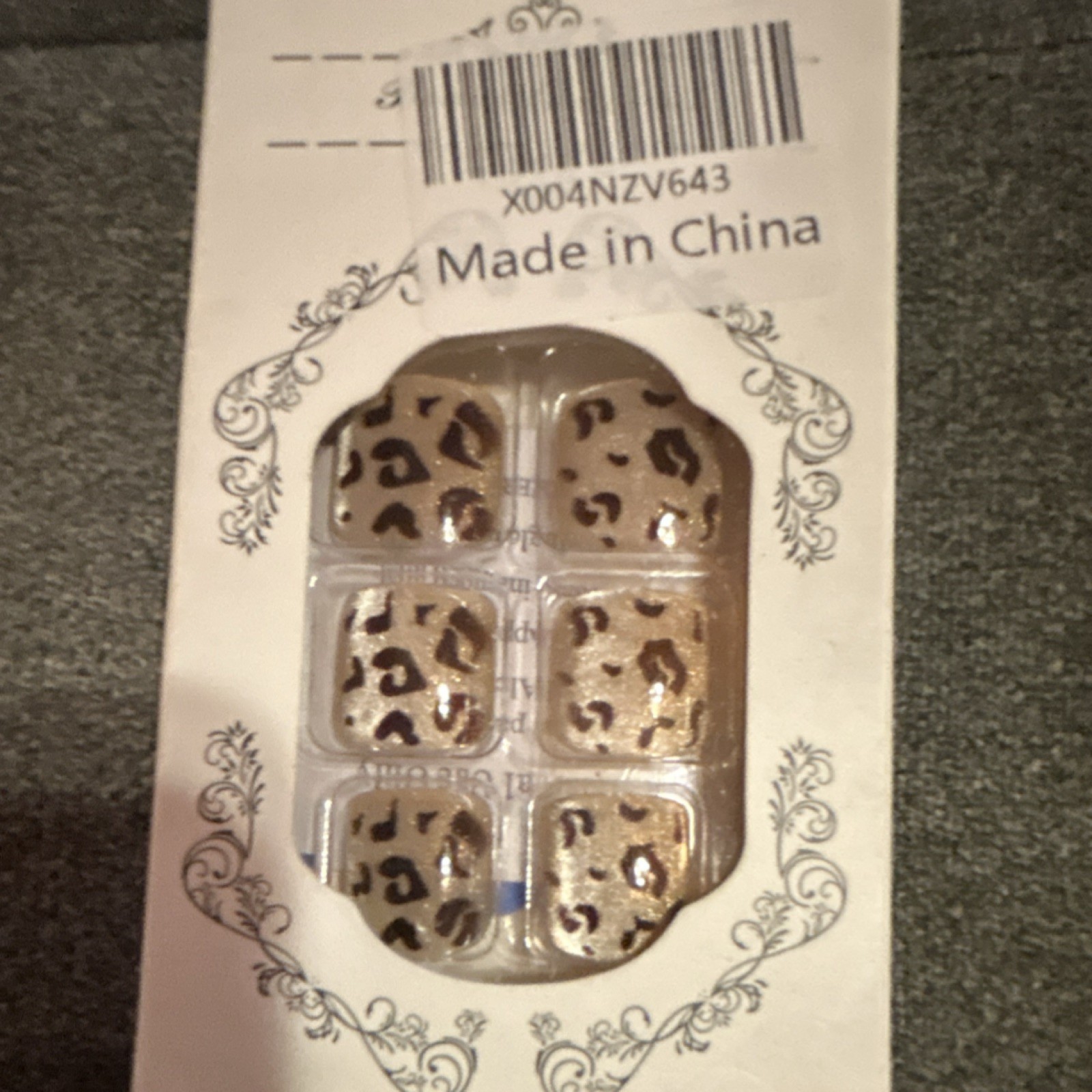 Leopard Print Square Press-On Nails, Shiny, Full Cover, Animal Theme
