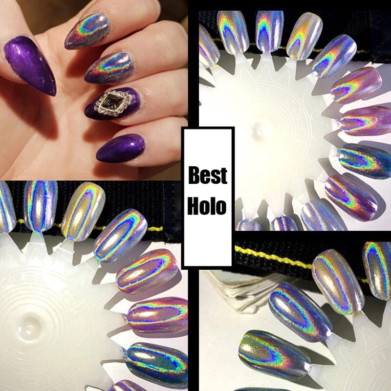 UNICORN NAIL POWDER HOLOGRAPHIC EFFECT MIRROR HOLO CHROME NAILS PIGMENT 15µ! Q15