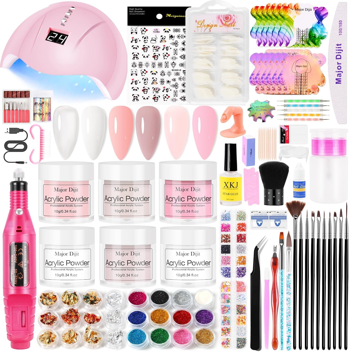 “Acrylic Nail Kit with Drill: Professional Nail Kit Acrylic Set for Beginners wi