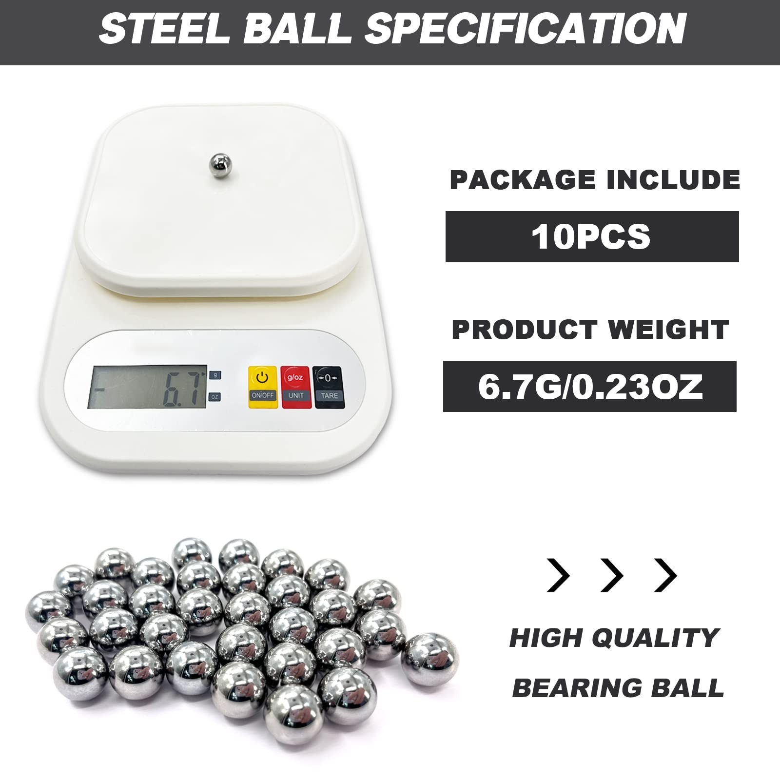 10 Pieces 1/2″(0.5”) Steel Bearing Balls Precision Bearing Steel Ball Assort…
