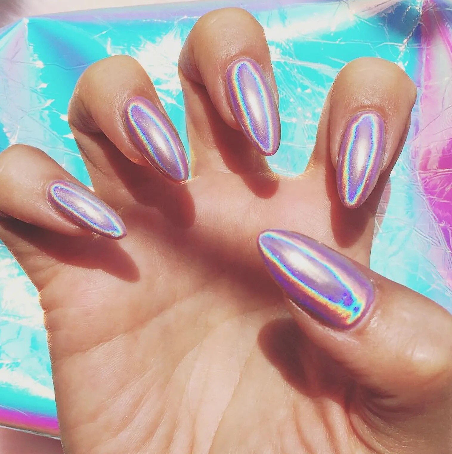 Holographic Nail Chrome Rainbow Powder Unicorn Pot Shiny DIY Pigment Nails 15μm