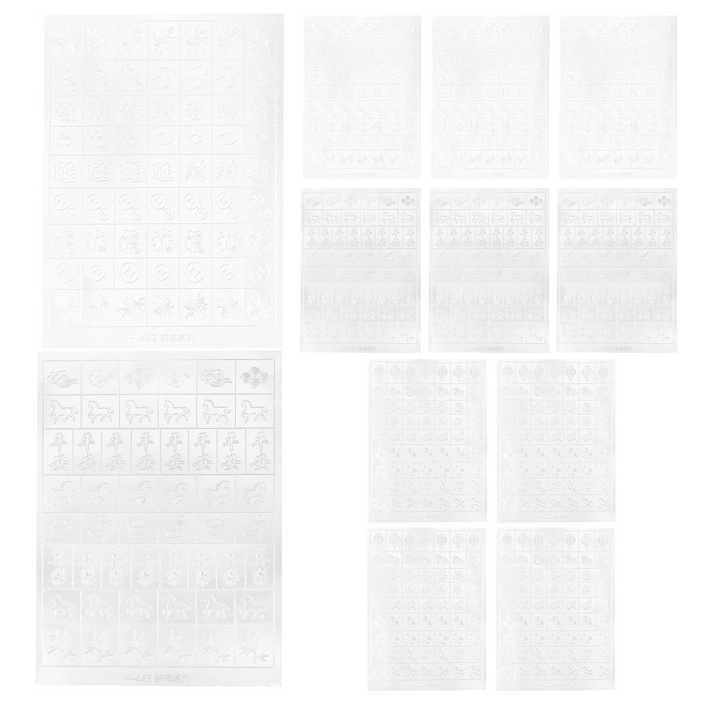 12 Pcs Nail Art Cutout Stickers Fingernail Decals Hollow Manicure