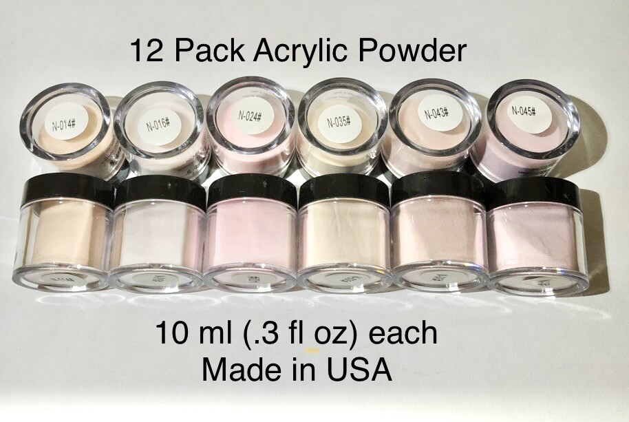 New, Nena’s Color Acrylic Powder Collections – Pack of 12. Pastel shades