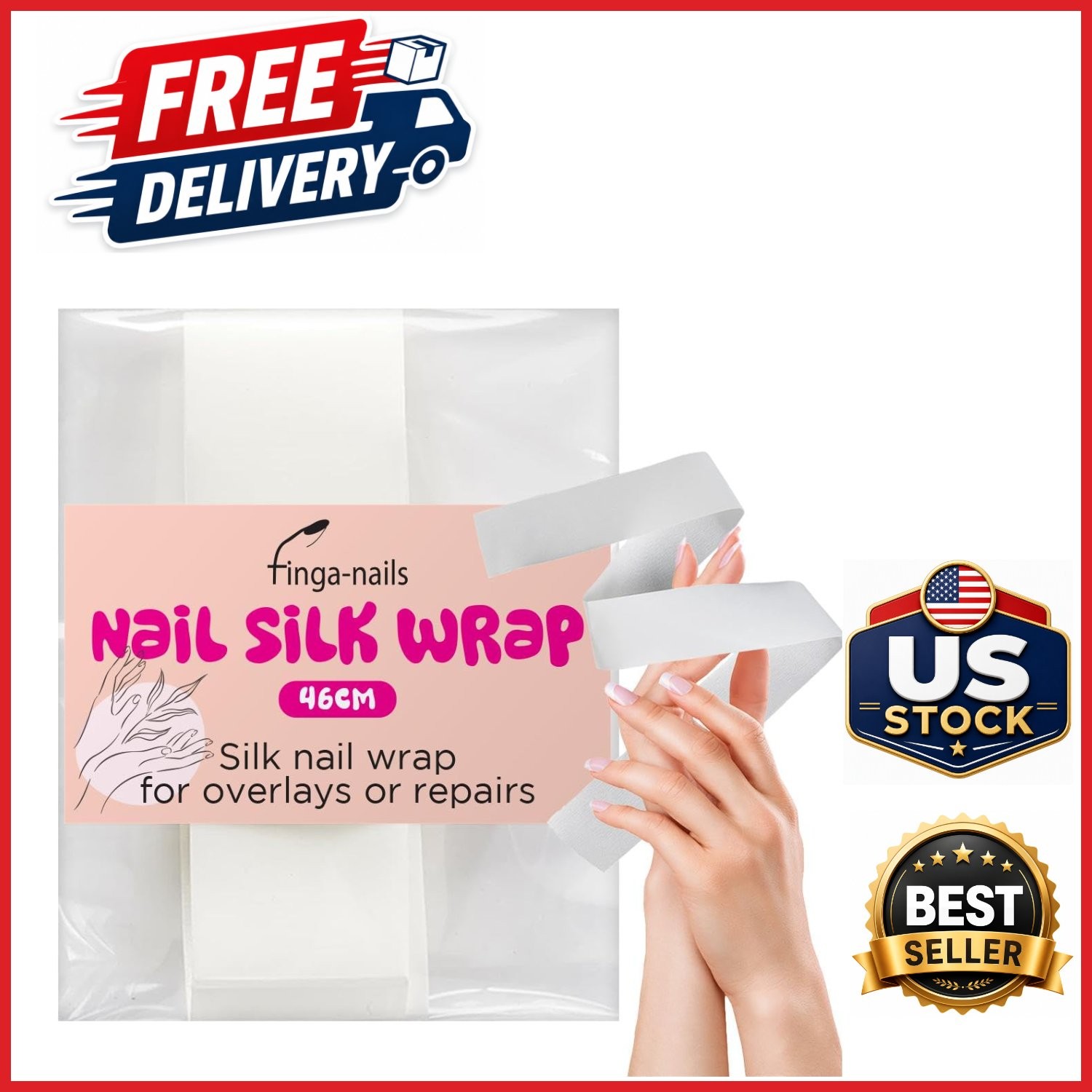 Fingernail Repair Kit Silk Wraps for Cracks Splits Chips Natural Gel Manicure