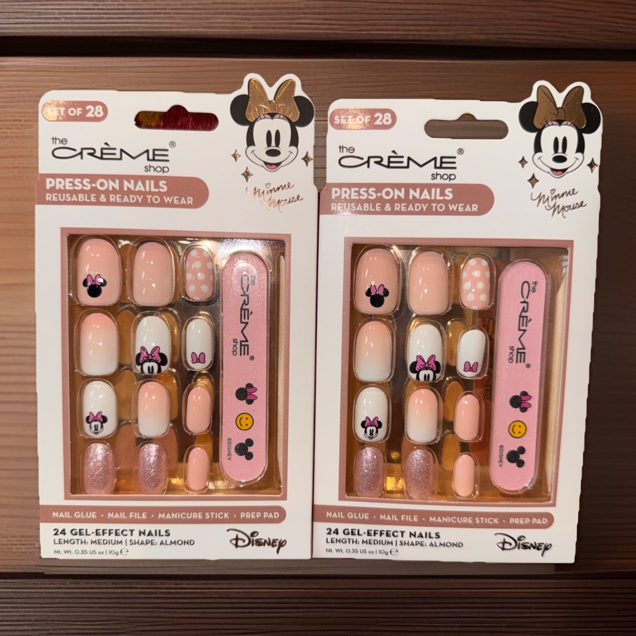 The Crème Shop Minnie Mouse Reusable Press On Nails 24 Gel Effect Med Length 2X