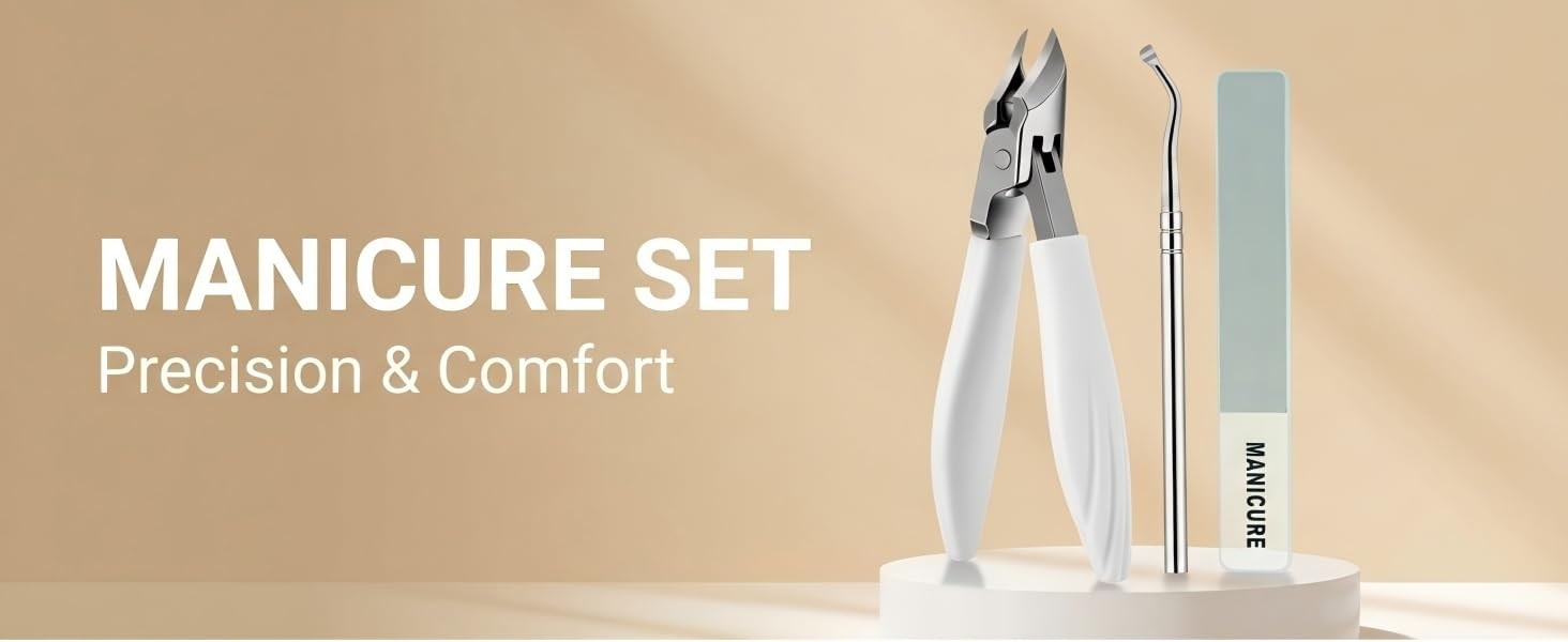 Nail Clippers Set for Seniors Thick Toenails, Ingrown 30° Slanted Eagle-Beak