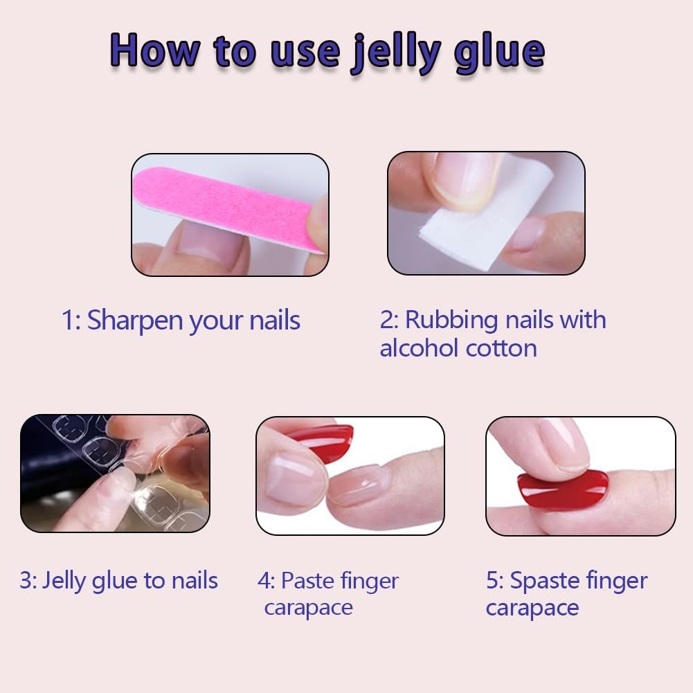 30 Pcs Ombre Pink-White Coffin Press-On Nails with Glitter – Glam Up Instantly