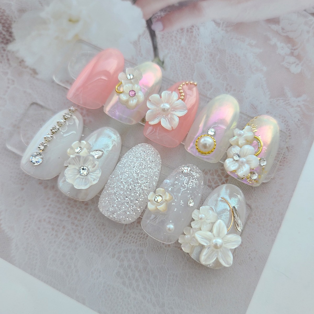 Bonnie B Wedding Nail Glitter White Silver Pearl Effect Fine Sparkle Nail Art