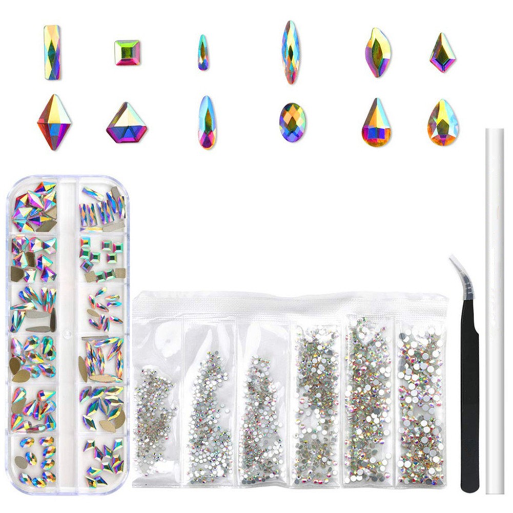Mixed Size Nail Crystal Art Rhinestones Flatback Stones Nail Art Jewelry DIY A