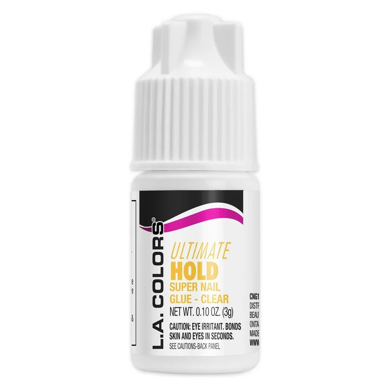 L.A. COLORS Ultimate Hold Precision Tip Super Nail Glue, Clear, 0.10 oz