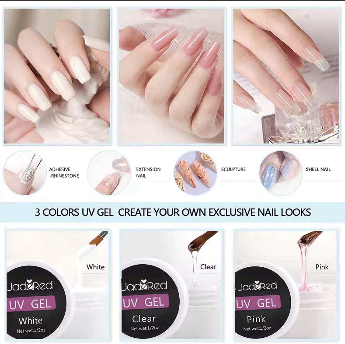 All-In-1 Acrylic Nail Kit Acrylic Nail Set Professional Colored Acrylic Nail