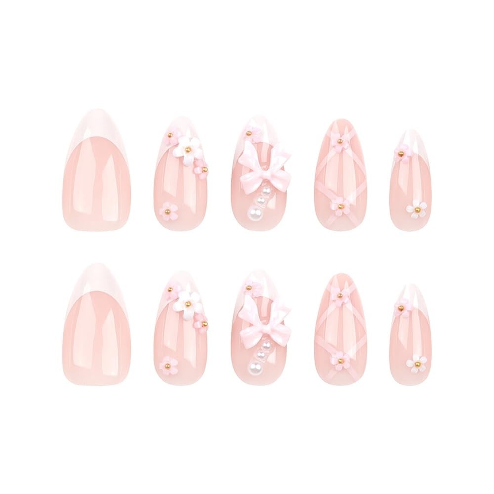 Secret Lives Glossy Reusable Artificial Translucent Pink Color with 3D Bow & 3D