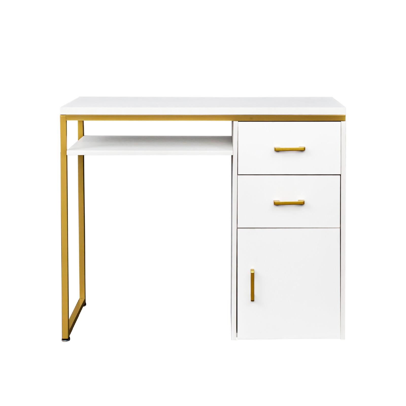 2 Drawers Manicure Table Nail Makeup Office Desk Dressing Cabinet Station Salon