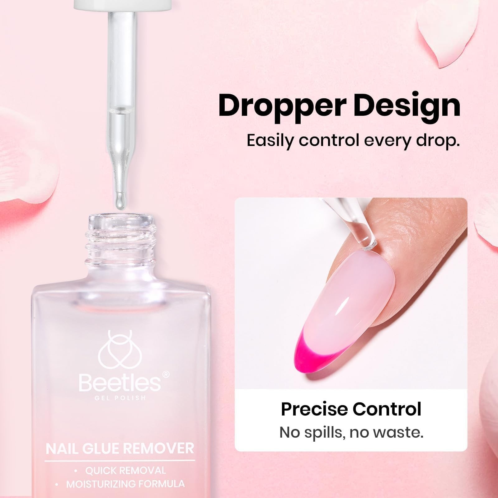 Gel Nail Glue & Remover Kit – 20g No Wipe Hands-Free Adhesive, 10ml Gentle Remov