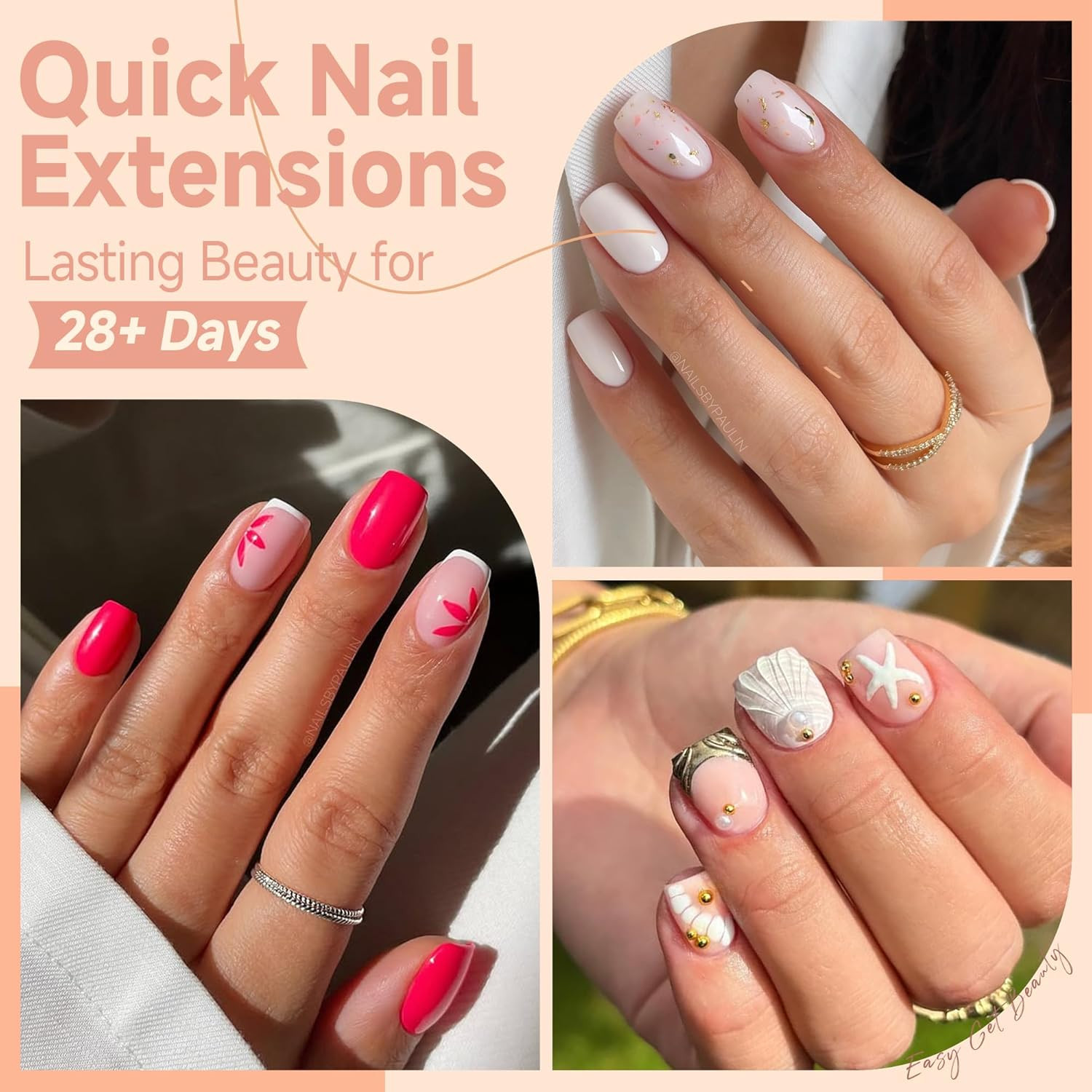 UNA GELLA Nail Tips Square: Pre-Etched Matte Extra Short Square Soft Gel Nail Ti