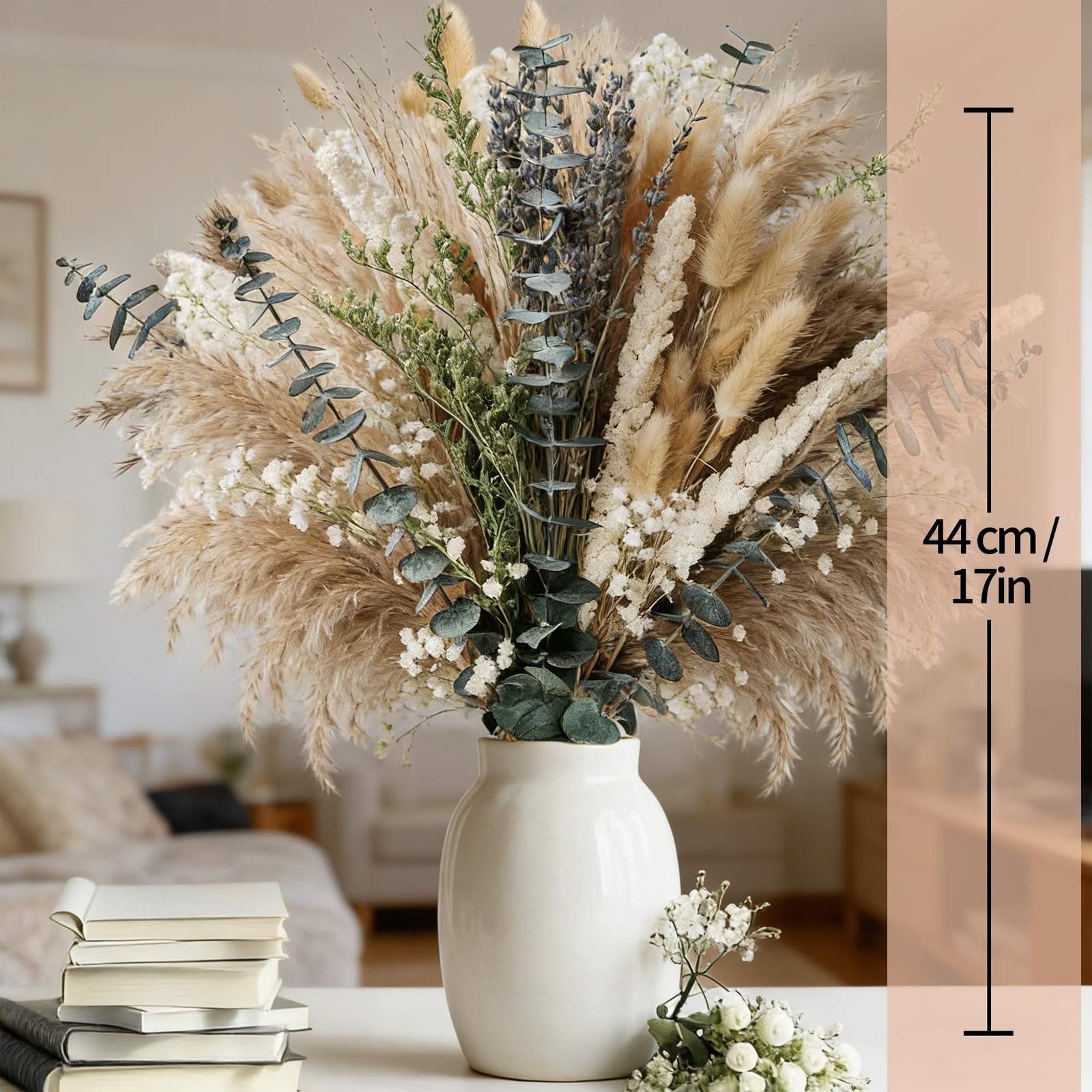 80 Pcs Green DIY Dried Floral Arrangement Kit – 17″ Natural Eucalyptus, Laven…