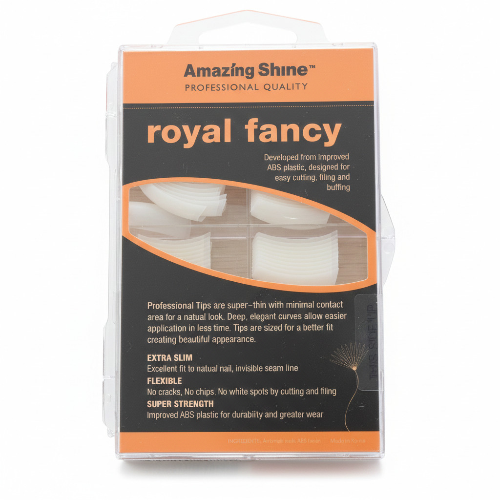 Royal Fancy Nail Tips Amazing Shine 100 Count Clear Acrylic Gel Extension Tips