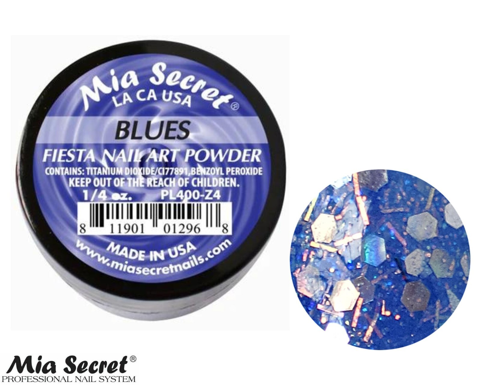 Mia Secret Nail Art Powder Fiesta Collection (BLUES) 1/4oz