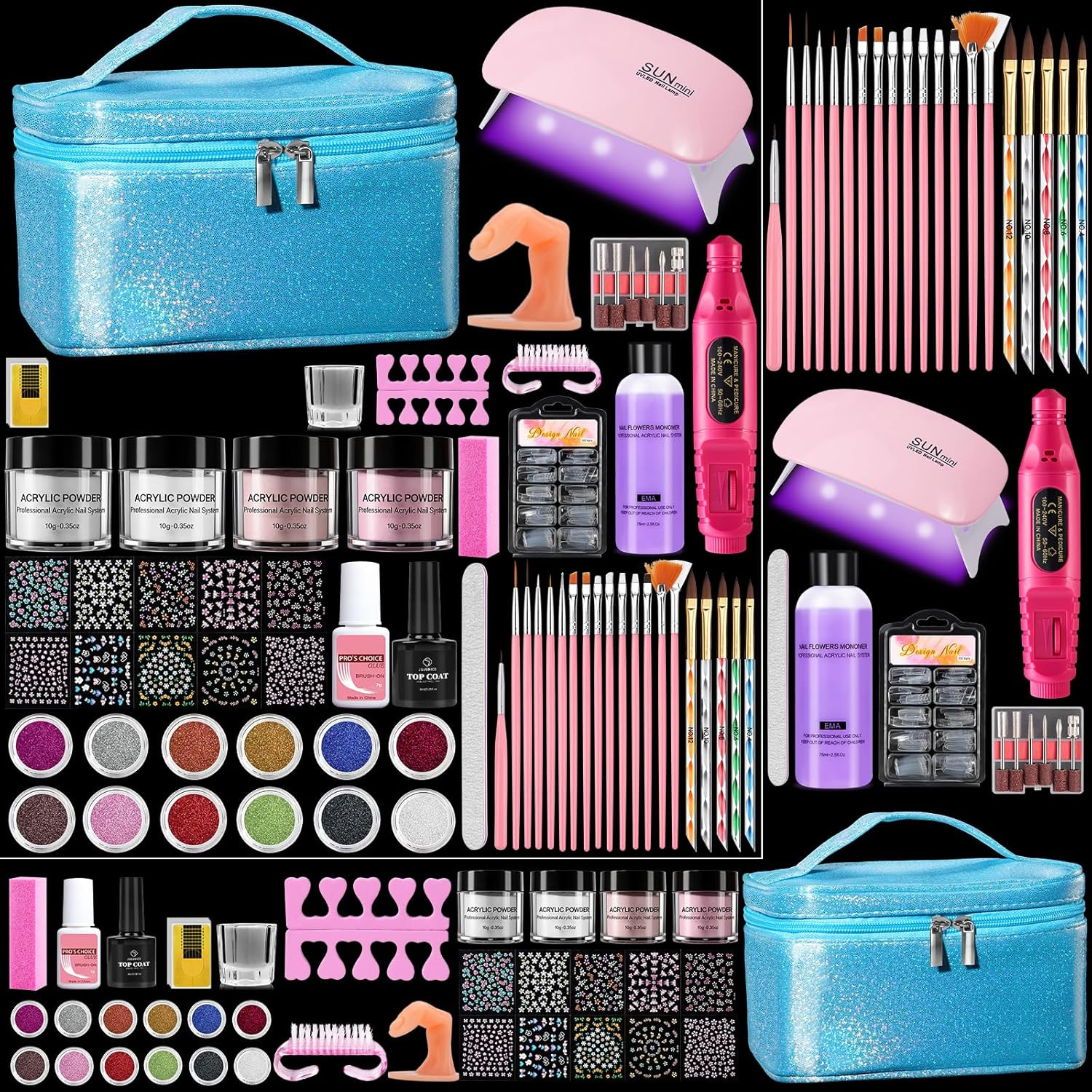 Nail Kit for Beginners with Everything: Professional Nails Kit Acrylic Set with