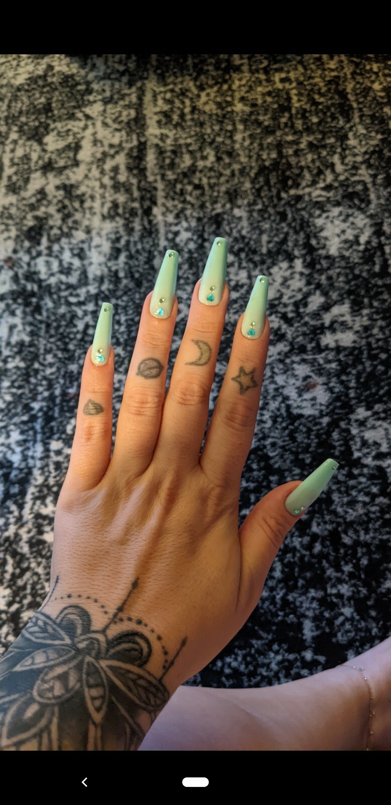 Handmade Press on nails love blues. Msg with size xs/s/m/l or custom 